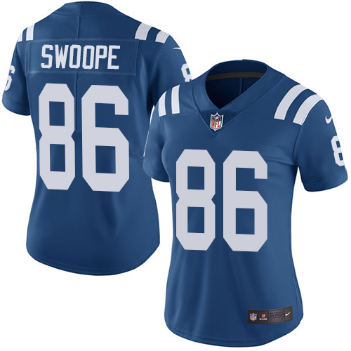 Indianapolis Colts #86 Limited Erik Swoope Royal Blue Nike NFL Home Women Vapor Untouchable jerseys->youth nfl jersey->Youth Jersey